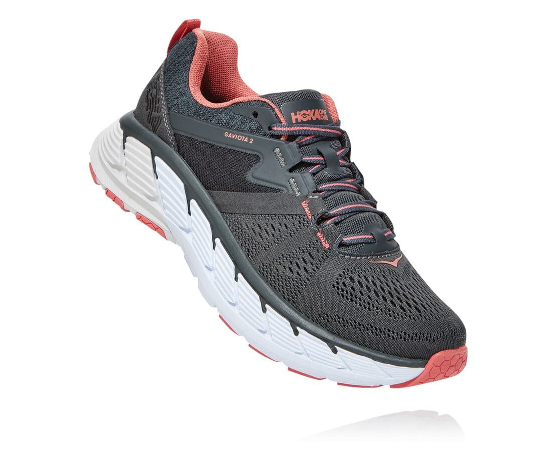 Hoka One One Gaviota 2 Damen Breite Laufschuhe Dunkel Grau / Braun | (DE-4037MLCEG)